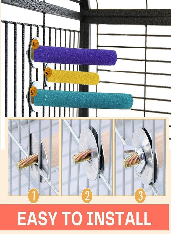 Sage Square Perch Combo of 8, 10 & 12 inches Natural Wood Rough Sand Perches | Exercise, Grinding Nail, Playstand, Training, Cage Accessories |Finches, Parrot, Budgies, Cockatiels (Pack of 3) - Image 5